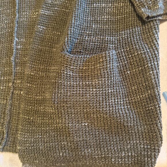 Universal Thread Cardigan olive green waffle knit boxy open front pockets sz M - Picture 4 of 10